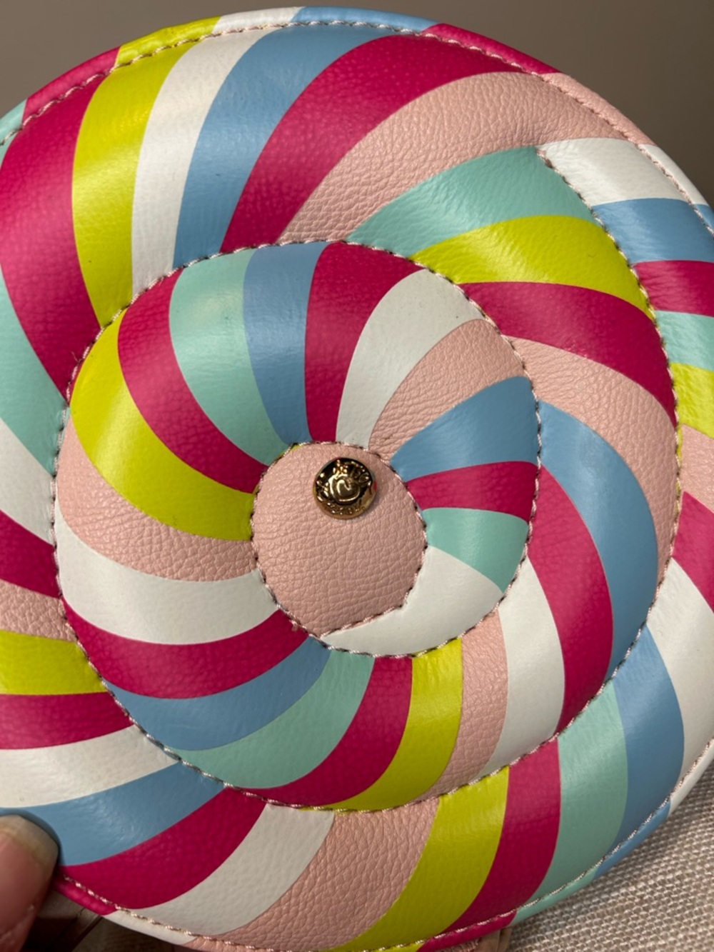 Betsey Johnson Candy Swirl Round Crossbody Bag in Pink & Multi-Color - Picture 4 of 11